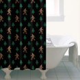 thumbnail image 4 of Black Bigfoot and Tree Pattern Shower Curtain 36"x72" ,Bathroom Decorative Shower Curtains Set with 12 Hooks,Modern Waterproof Washable Shower Curtain, 4 of 6