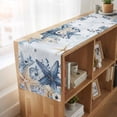 thumbnail image 6 of Table Runners 70 Inches Long Dress Scarves, Blue Starfish Coastal Farmhouse Coffee/Dining/Kitchen Table Decor, Holiday Table Runner, Eucalyptus Summer Nautical Shell 13x70 Inch, 6 of 9