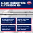 thumbnail image 2 of Penn Carnage III Surf Conventional Casting Fishing Rod, 13’ ULUA, Loads 60 – 100 Lb, Black, 2 of 11