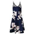 thumbnail image 4 of Leutsin Robe Maxi pour Femmes d'Été à Col en V, Mini, à Imprimé Floral, Sans Manches, à Bretelles, Queue de Poisson, Grande Taille, Robes Maxi Grande Taille, 4 of 5