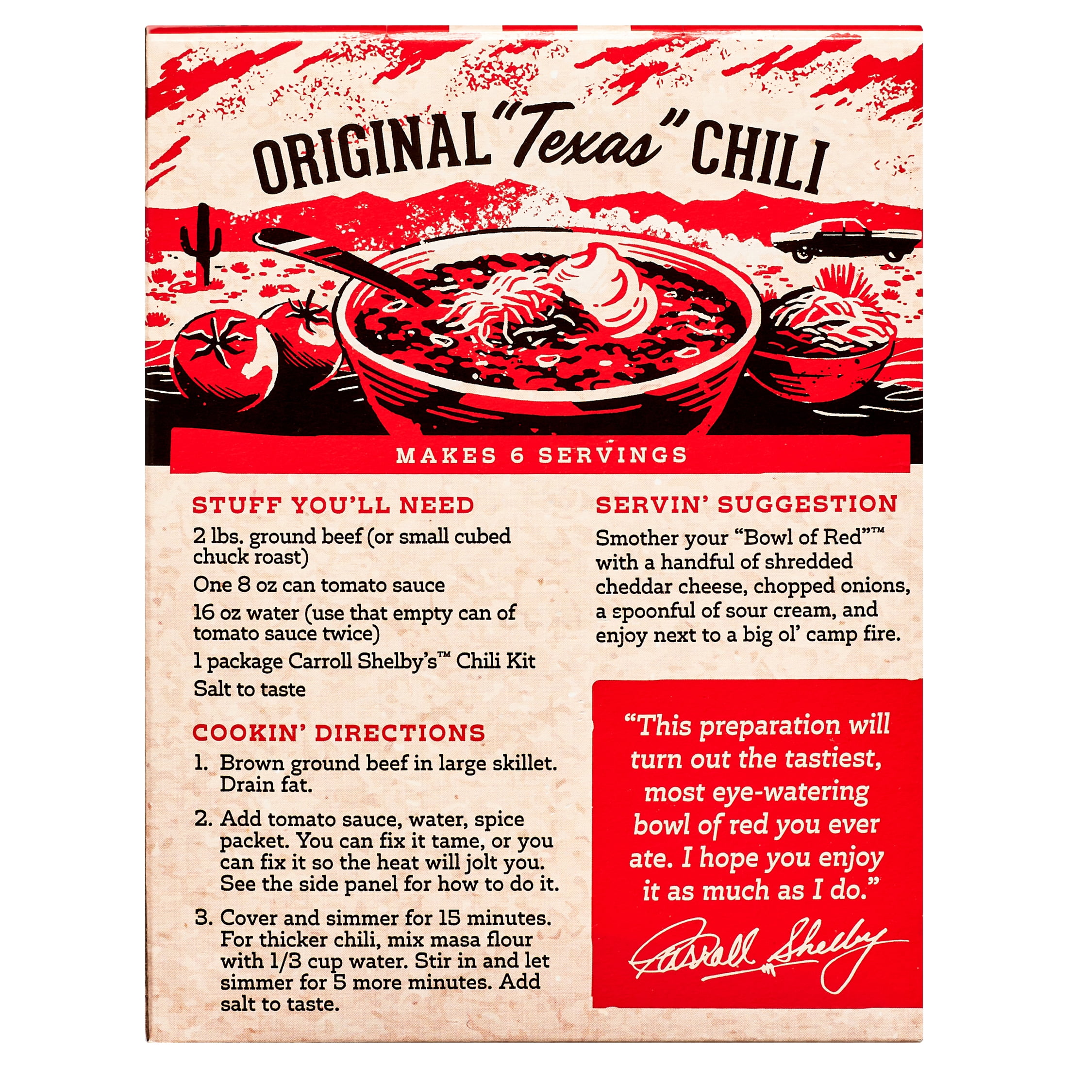 Carroll Shelby's Texas Chili Kit, 3.65 oz