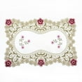 thumbnail image 1 of Mosiee Table Runner Embroidered Floral Lace Fabric Translucent Gauze Hollow-Carved Design Table Cloth Retro Style, 1 of 9
