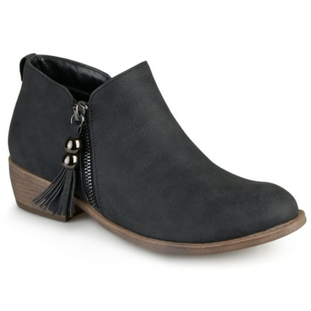 - Brinley Co. Women's Zipper Faux Leather Ankle Boots