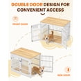 thumbnail image 6 of JFHID 38" Heavy-Duty Dog Crate Furniture for Large Dogs, Wooden Dog Cage Kennel Indoor Furniture, White and Natural, 6 of 12