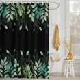 thumbnail image 3 of Shower Curtain Green Leaves Shower Curtains for Bathroom Decor, Waterproof Polyester Shower Curtain Set with Hooks, Small Stall Size 36" x 72" Leaf Plant Black, 3 of 9