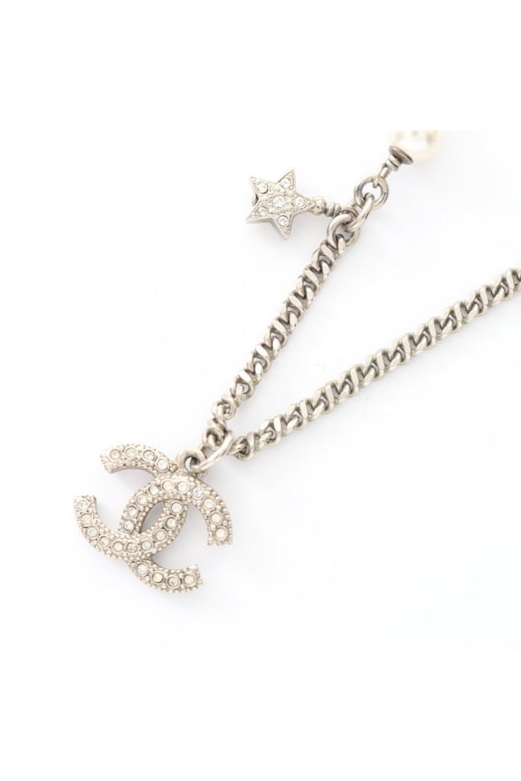 Pre-Owned Chanel CHANEL Necklace Jewelry Stainless Steel Rhinestone Faux Pearl... (Good)