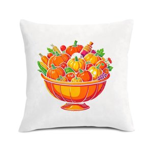 LNFAUEAPRINT Cornucopia of Thanksgiving Throw Pillow Covers 18x18 Set of 2