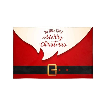 

MKHERT Funny Red Santa Claus Wish You A Merrry Christmas Placemats Table Mats for Dining Room Kitchen Table Decoration 12x18 inch Set of 6