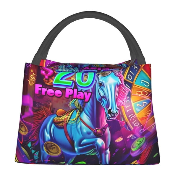 Fotbe Neon Free Play Bolsa Térmica Portátil con Estampado, Bolsa de Entrega de Alimentos Aislada, Bolsa Reutilizable de Gran Capacidad para Comidas y Supermercado