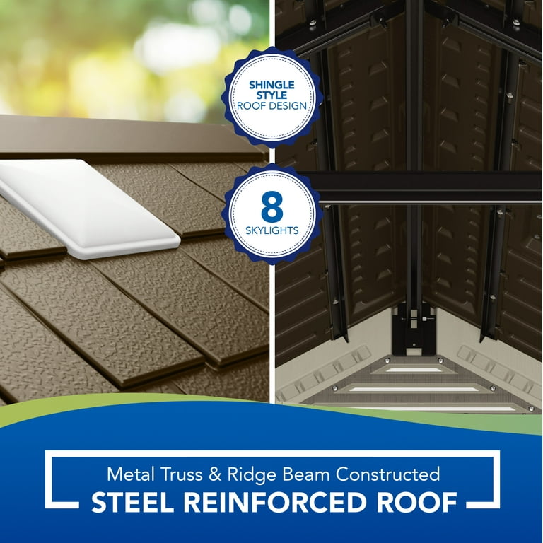 Suncast 8' x 13' Heavy-Duty Resin Tremont Storage Shed, Sand