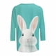 thumbnail image 5 of TaTaai Women's Casual Easter Top Round Neck 3/4 Sleeve Pullover T-Shirt Printed Design Loose Fit Holiday Spring Festival Blouse Gift, 5 of 5