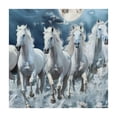 thumbnail image 4 of Acheng White Horses Ocean Full Moon Square Tablecloth with Elastic Edge 100% Polyester Fiber 46*46, 4 of 8