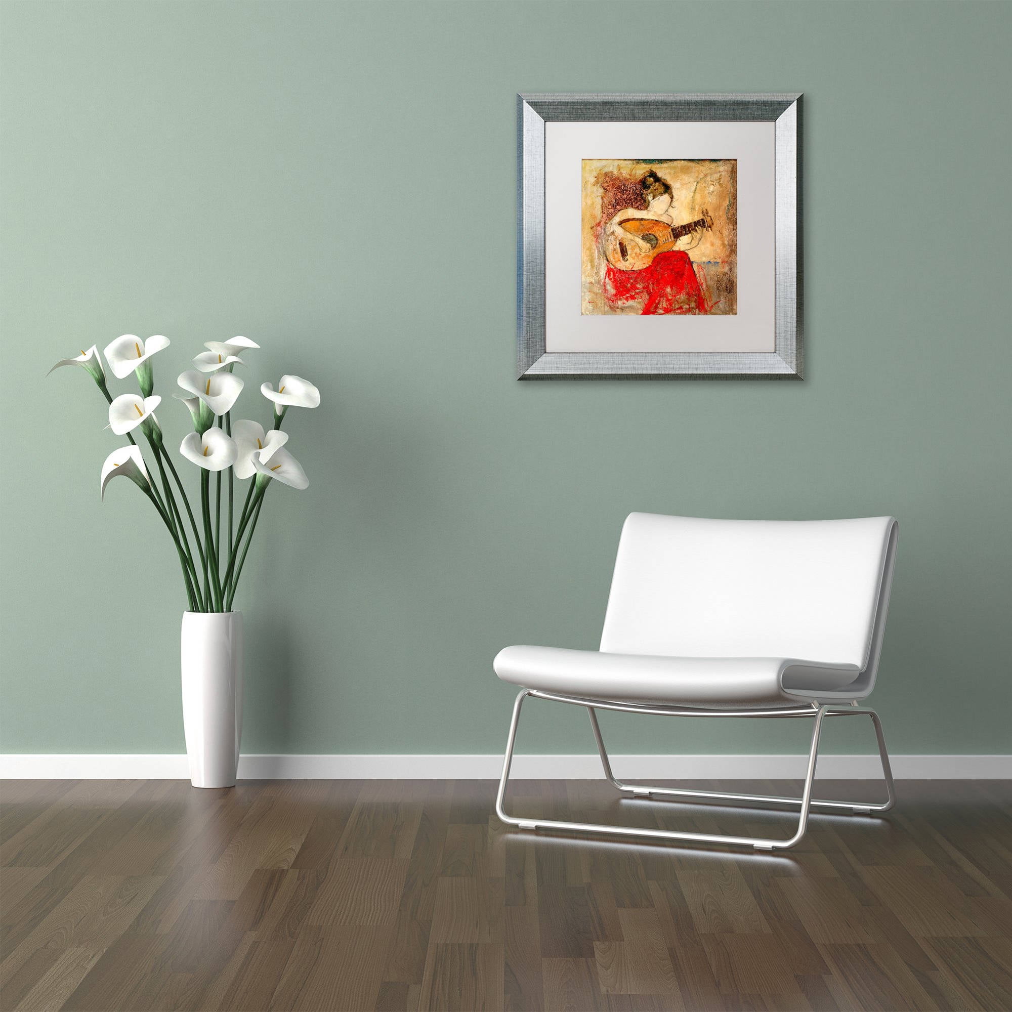 Trademark Fine Art "Vanessa" Canvas Art by Joarez, White Matte, Silver Frame