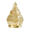 thumbnail image 2 of Lámpara de jardín portátil con forma de calabaza hueca, candelabro de mesa, portavelas decorativo para patio, hogar, estante, fiestas. oro, 2 of 8