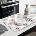 thumbnail image 3 of Pioneer Flower Floral Print Pattern Kitchen Dish Drying Mat 1 Pack, Ultra Absorbent Microfiber Drainer Mat, 16"x18", 3 of 6