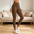 thumbnail image 2 of Plus Size Leggings for Women, High Waisted Black Super Soft Yoga Pants with Pockets, Petite to Plus Size Womens Leggings Non See Through, Workout Running Daily | TruHer,Brown 3XL, 2 of 9