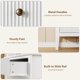thumbnail image 3 of Yeshouse Cómoda acanalada blanca de 80 cm con 3 cajones, mesita de noche grande y moderna de madera, compacta para dormitorio, sala de estar y pasillo, 3 of 7