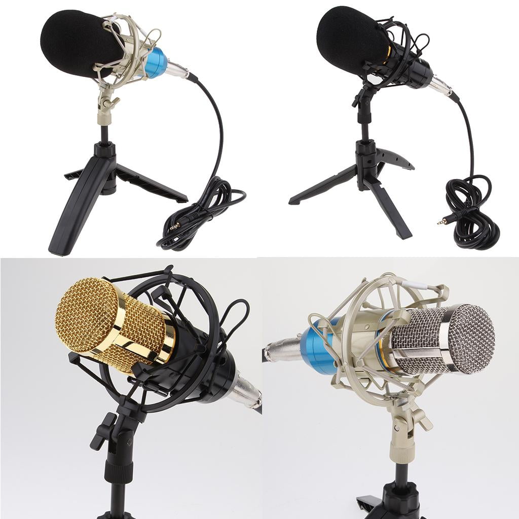 LeeQinersw Cardioid Condenser Microphone for Conference Room Meetings Singing Broadcasting Black