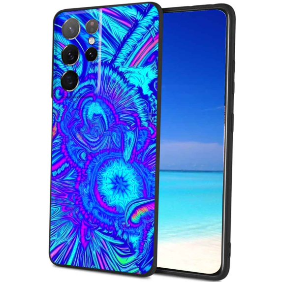 Compatible with Samsung Galaxy S22 Ultra Phone Case, Psychedelic-Trippy-Visuals-Colors-5 Case Silicone Protective for Teen Girl Boy Case for Samsung Galaxy S22 Ultra
