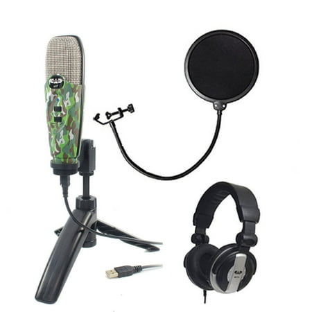 CAD Audio U37 USB Studio Condenser Vocal,Instrument & Recording Microphone, Camouflage With CAD Audio 6