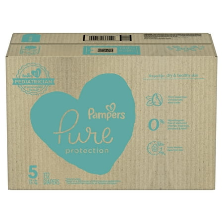 Pampers Pure Protection Natural Diapers, Size 5, 132 Ct