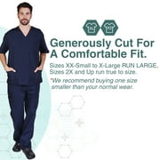 M&M SCRUBS Solid Men Scrub Set, Men Medical Uniforms 201- (DARK NAVY BLUE)