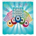 thumbnail image 3 of Ambesonne Bingo Shower Curtain, Colorful Cards Balls, 69"Wx84"L, Pale Blue Multicolor, 3 of 3