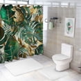 thumbnail image 7 of Orinice Hawaii Tropical Leaves Shower Curtain, Green Plants Monstera Leaves Gold Botanical Jungle Bathroom Decor Shower Curtain Sets, Waterproof Polyester Fabric with 12 Plastic Hooks,  36x72, 7 of 7