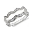 thumbnail image 1 of 0.20 T.C.W Forme Ronde Naturelle Diamond Dernière Conception Bande Éternité de Mariage pour Dames Solide 14K Blanc Or Taille 8, 1 of 7