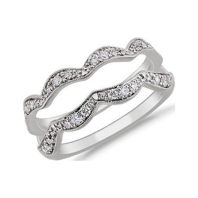 0.20 Carat Excellente Forme Ronde Véritable Diamond Dernière Conception Bande d'Éternité de Fiançailles pour Dames Or Blanc Massif 18K Taille 7.5