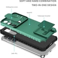 thumbnail image 2 of for Samsung Galaxy S23 FE 5G Case with Slide Camera Cover, Armour Rugged Silicone TPU Bumper Tough PC Cover S23 FE with Kickstand, Military Shockproof Protective Phone Case for Samsung S23 FE Green, 2 of 14