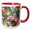 Red/White, variant on 3drose, Cute Cool Funny Assorted Sea Otters Balloons Happy Birthday Abstract, 15oz Two-tone Red Mug