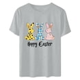 thumbnail image 4 of UPPADA Easter Femmes Oeufs Imprimé T-Shirts Joyeux Easter Graphique Bunny Lapin Mignon T-Shirts Manches Courtes Décontracté Col Rond T-Shirts Été Basique Coupe Régulière Chandails Gris,TTTG, 4 of 5