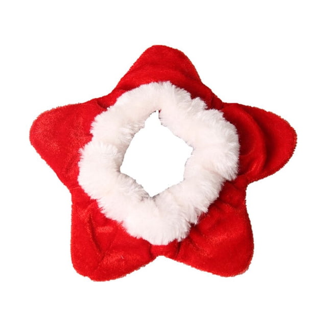 Navidad mascota rojo cuello estrella pequeño perro cachorro mascotas decorando bufanda cuello flor cálido peluche bufanda para invierno