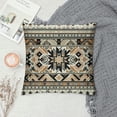 thumbnail image 2 of JEUXUS Aesthetic Decorative Bohemian Sofa Ethnic Farmhouse Boho Black White and Orange Multicolor Aztec Velvet Pillowcase White, 2 of 5