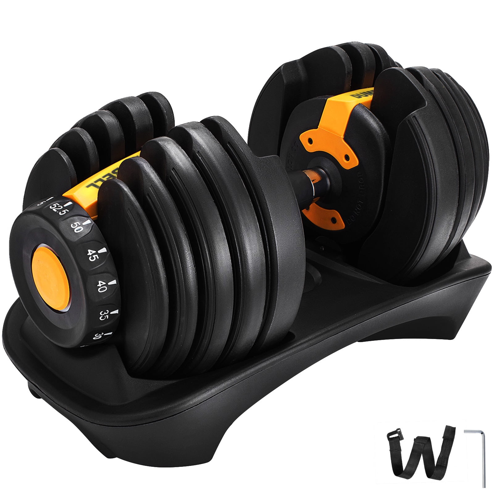 Details about   Adjustable Dumbbell Weight Select Up To 44LB Fitness Workout Gym Dumbbells Syncs 