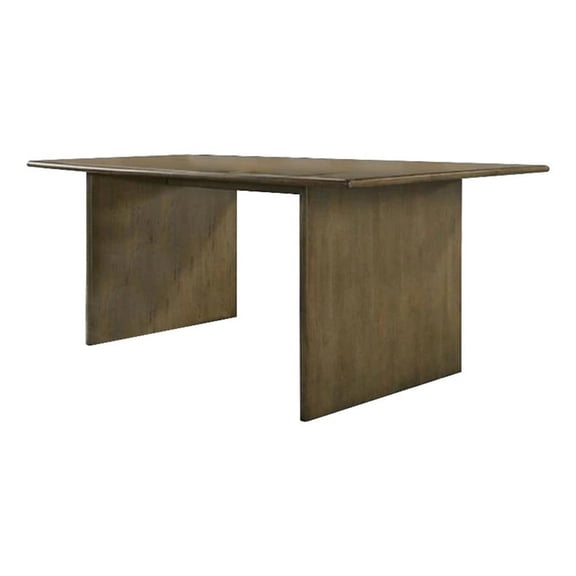 Benjara Gael 72" Dining Table- Rectangular- Curved Panel Legs- Textured Brown