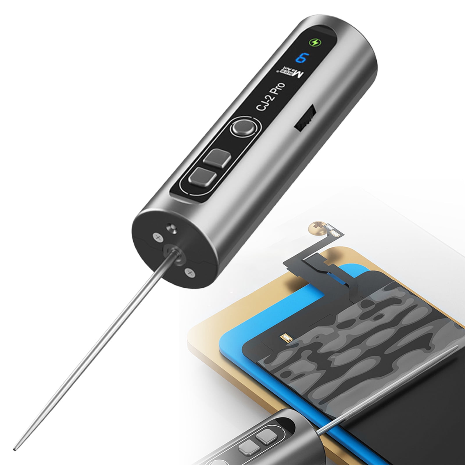 1 Pcs Electric Glue Remover Tool,Portable Adhesive Remover,Portable Display Cleaner with Led Lights and Accessories,Rechargeableglue Remover Tool for Phone Screen Repair and Glue Removal,9.06x1.38 in
