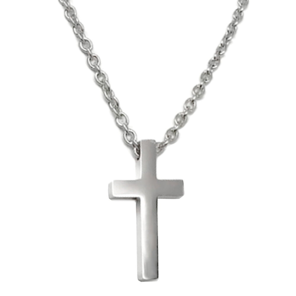 Loralyn Designs - Mens Simple Stainless Steel Religious Cross Pendant