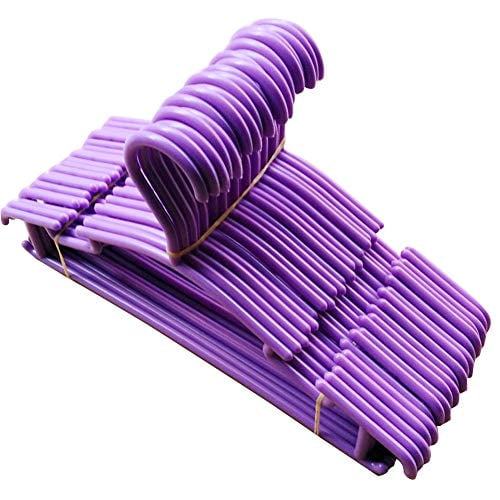 10pcs Home Organizer Solid Tool Coat Store Toddler Baby Clothes Hanger Anti Slip(Purple