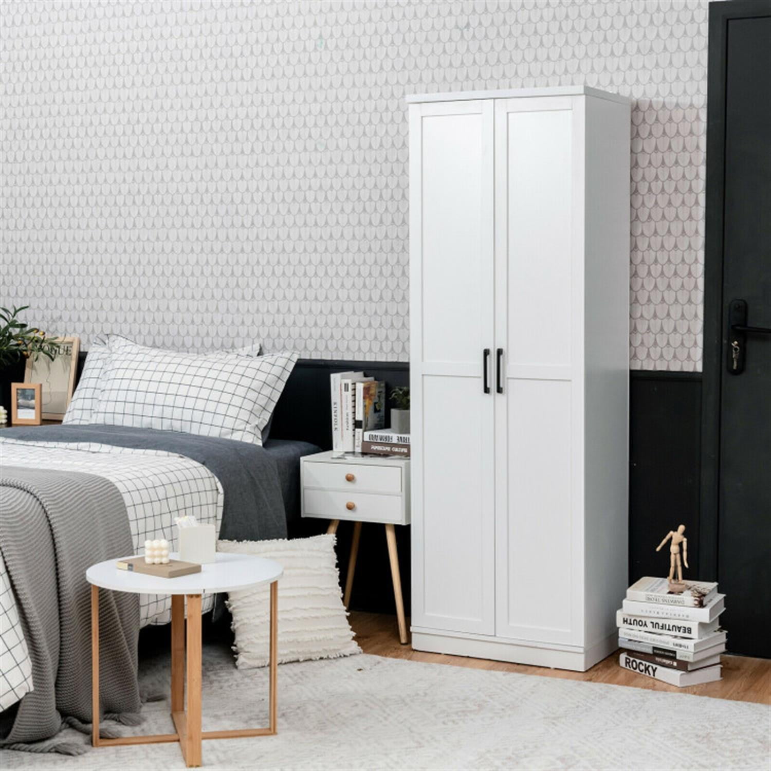 Demi Bonn 70" Freestanding Storage Cabinet with 2 Doors and 5 Shelves, Bathroom Cabinet, Pantry Cabinets, White