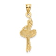 thumbnail image 3 of 14k Yellow Gold Pink Enameled Ballerina Pendant Charm, 3 of 4