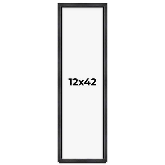 12x42 Shadow Box Frame Grey Charcoal Black | 0.875 Inches Deep | Solid Wood Shadowbox Display Frame