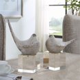 thumbnail image 3 of Maklaine Polyresin Bird Sculptures in Gray/Silver (Set of 2), 3 of 3