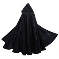 thumbnail image 1 of Túnica de vampiro de brujería para adulto, capa larga con capucha, disfraz de cosplay para fiesta de Halloween, color negro, capas medievales, ¡muy popular en 2024!, 1 of 6