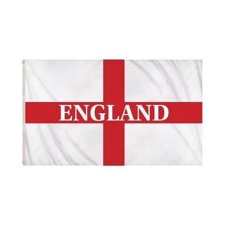 England Flag 5ft x 3ft Large with Brass Eyelets English World Cup Euros St George's Flag with Text