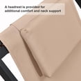 thumbnail image 4 of PURPLE LEAF Patio Sling Chairs Set of 2 Outdoor Portable Folding Adjustable Beach Chairs Polyester Fabric Aluminum Frame Reclining Chair with Cushioned Headrest, Beige, 4 of 8