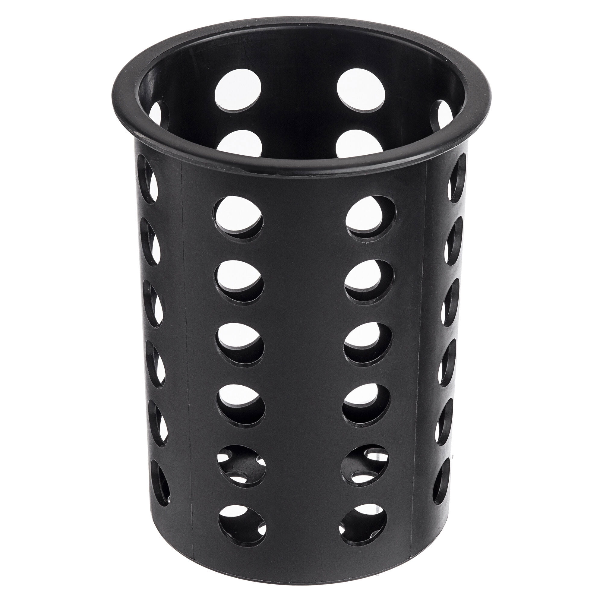 4 3/8"Dia. x 5 1/2"H Perforated Polypropylene Flatware Cylinder, Black