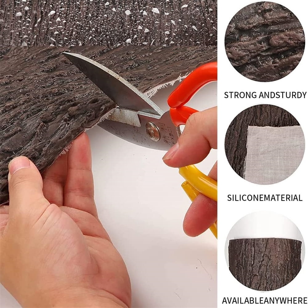 15.7x39.3 Inch Artificial Tree Bark,Simulation Bark Sheet,Waterproof & Moisture-Proof Fake Tree Bark,Cuttable Plant Texture Tree Trunk Cover,for Pillars Pipes Walls Floors Decor