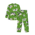 thumbnail image 2 of Bingfone Men'S Pajama Set 2 Piece Loungewear Pjs, Long Sleeve With Pajama Pants-Cows With Calfs Green, 2 of 9